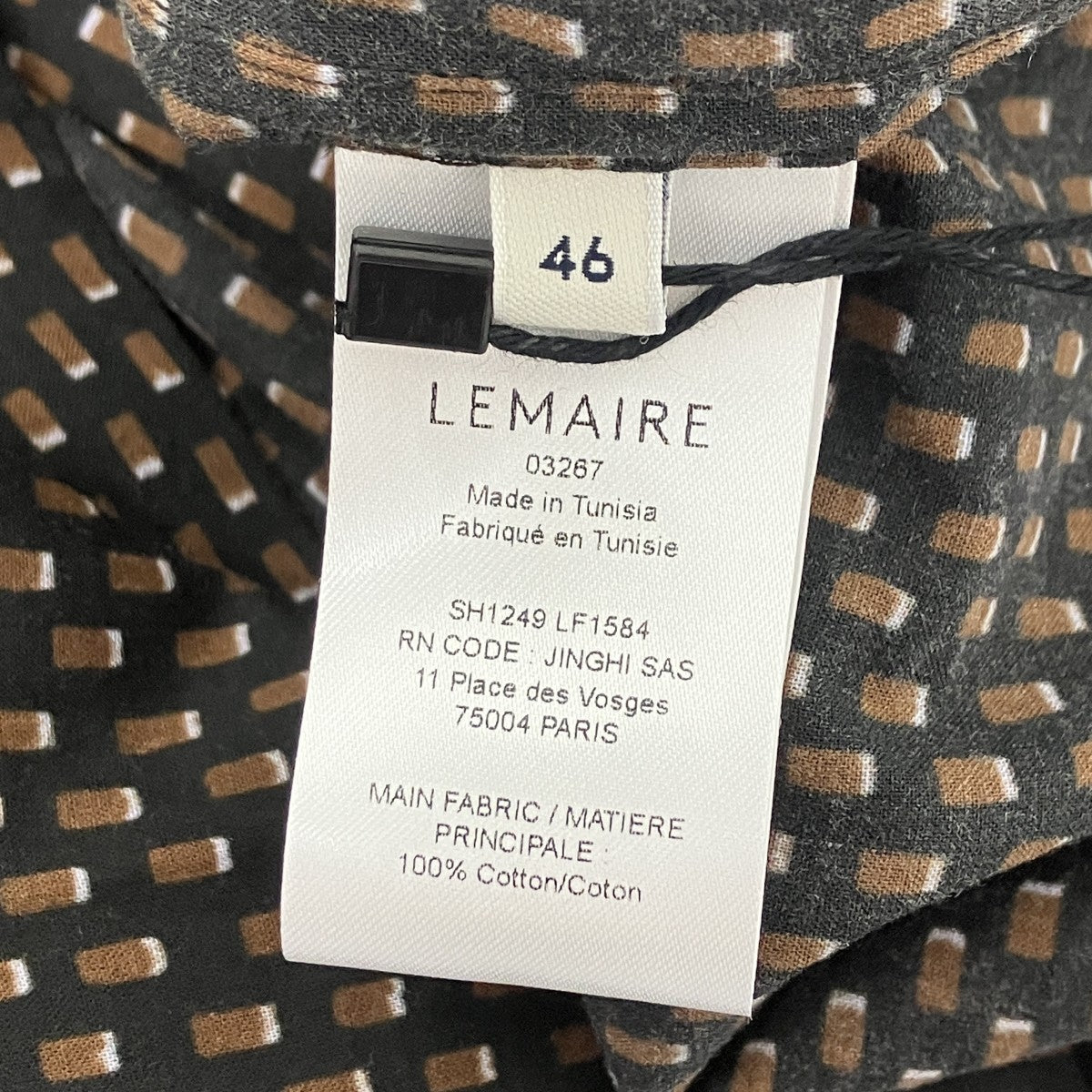 LEMAIRE SHORT SLEEVE SHIRT   BROWN ショートスリーブシャツ