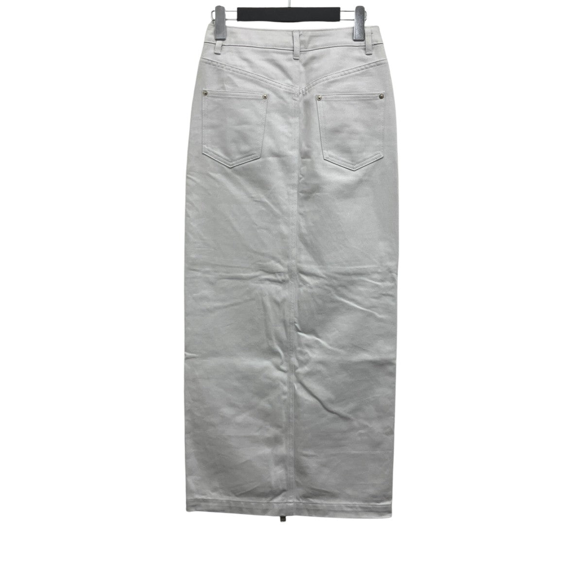 Washed denim zipped long skirt ウォッシュド デニム フロントジップ ロングスカート