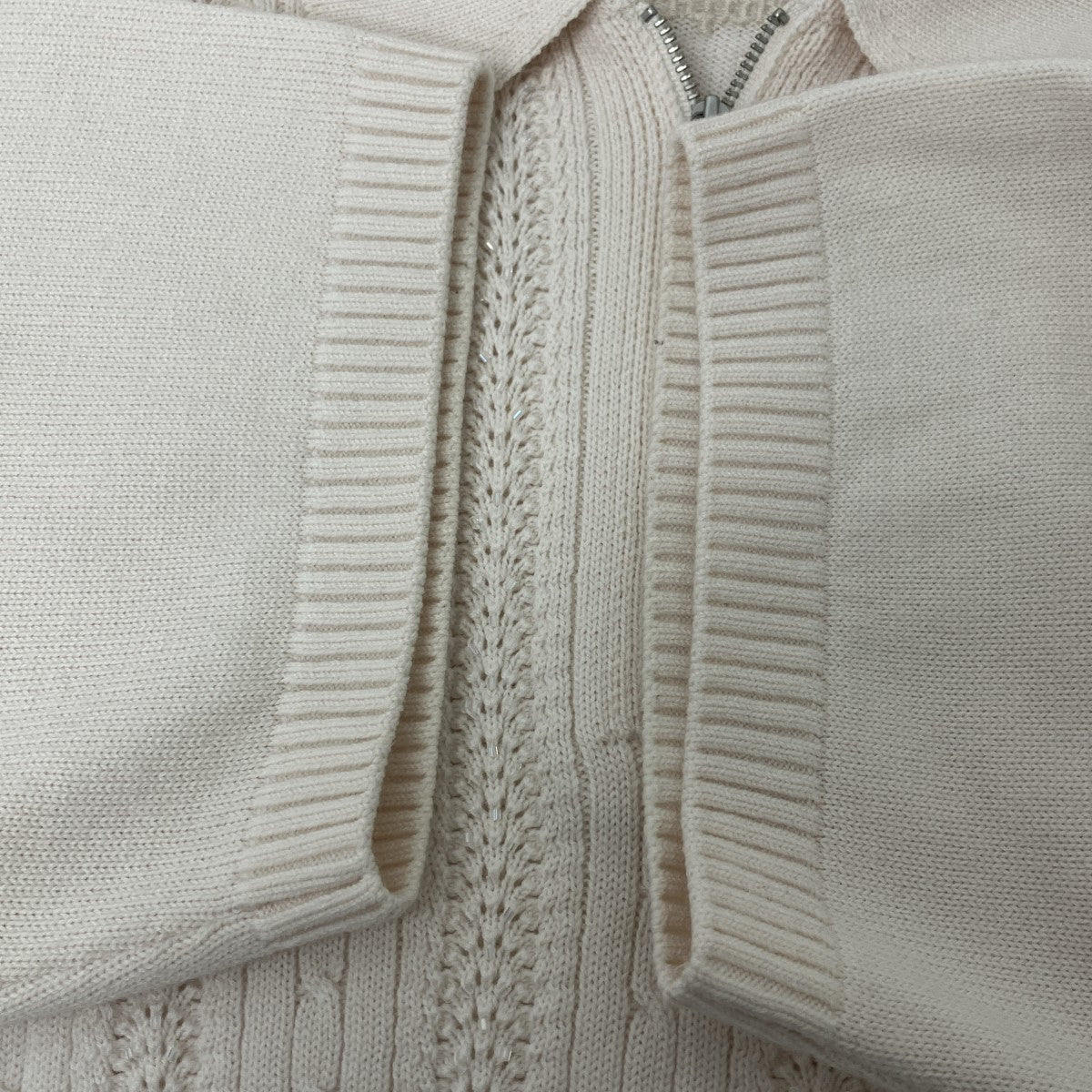 Beaded Zip S S Polo Sweater ニットポロシャツ