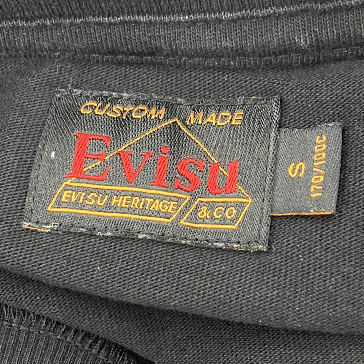 スカルEVISUロゴディストレスドTシャツ