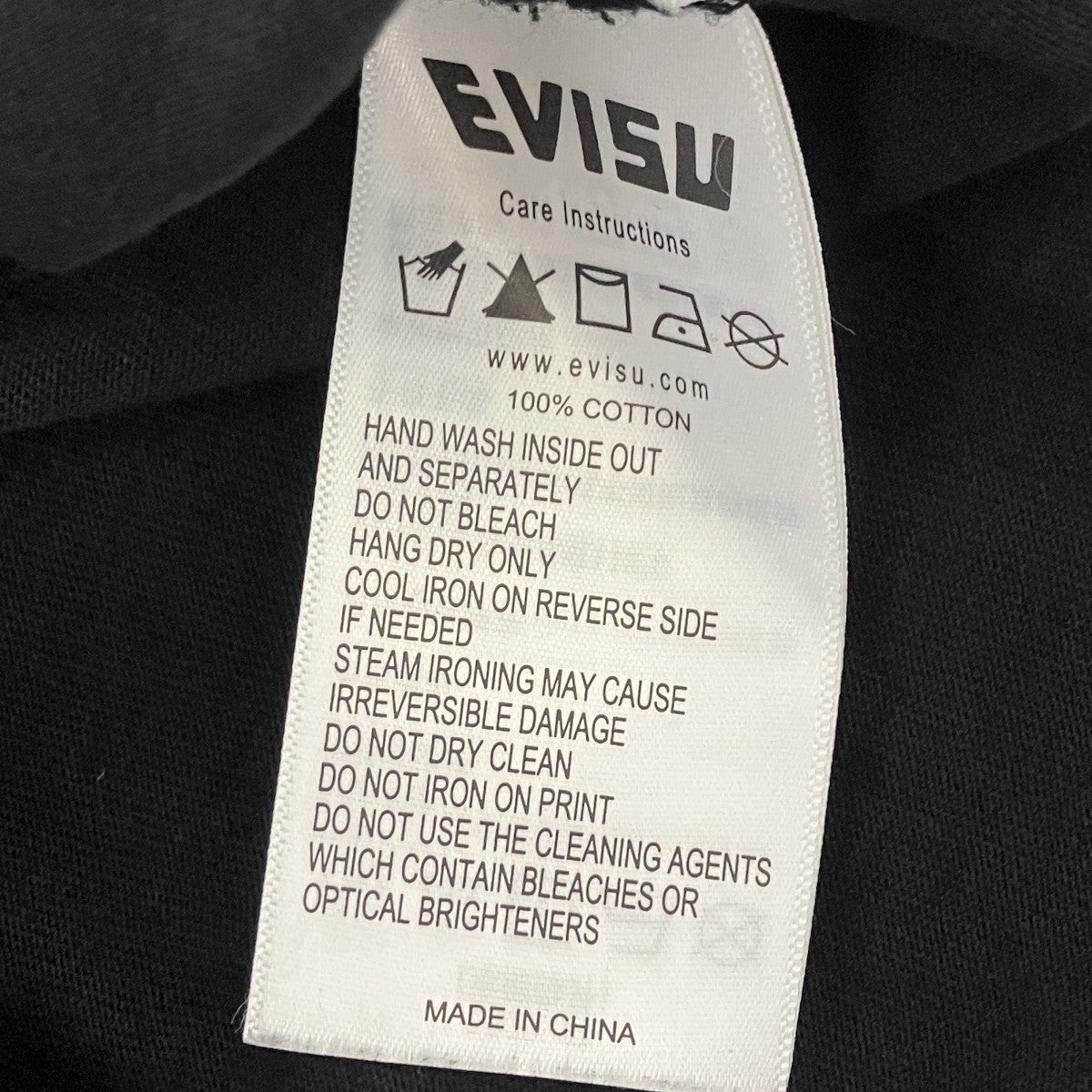 スカルEVISUロゴディストレスドTシャツ