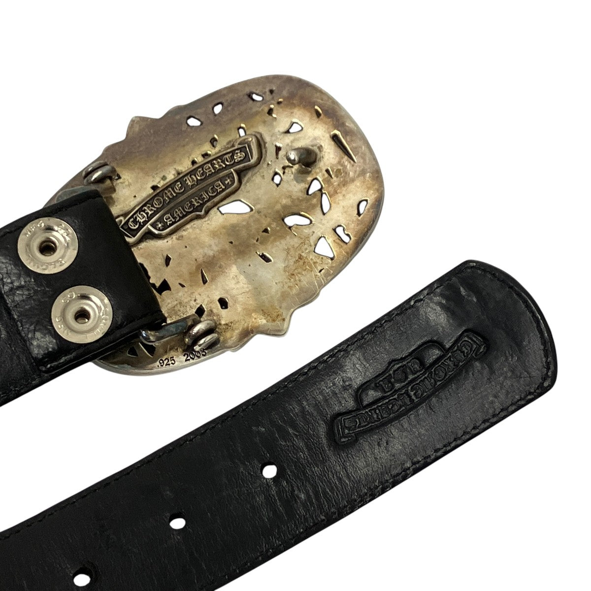 CHROME HEARTS(クロムハーツ) セメタリークロスバックルハトメレザー