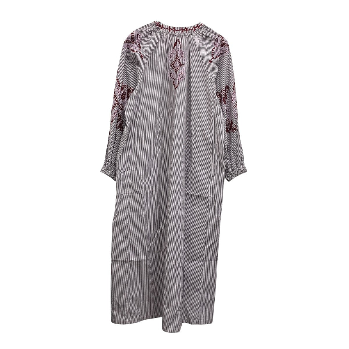 Cotton Aari Embroidery Stripe Dress コットンアーリエンブロイダリーワンピース