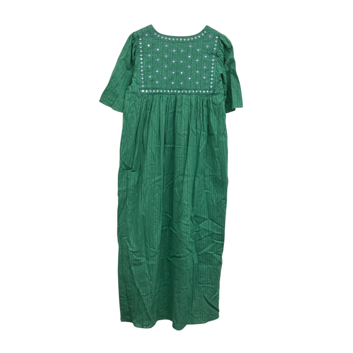 Cotton Jacquard Mirror Embroidery Dress コットンジャカードミラー刺繍ドレス