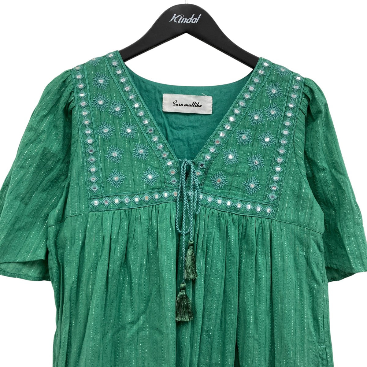 Cotton Jacquard Mirror Embroidery Dress コットンジャカードミラー刺繍ドレス