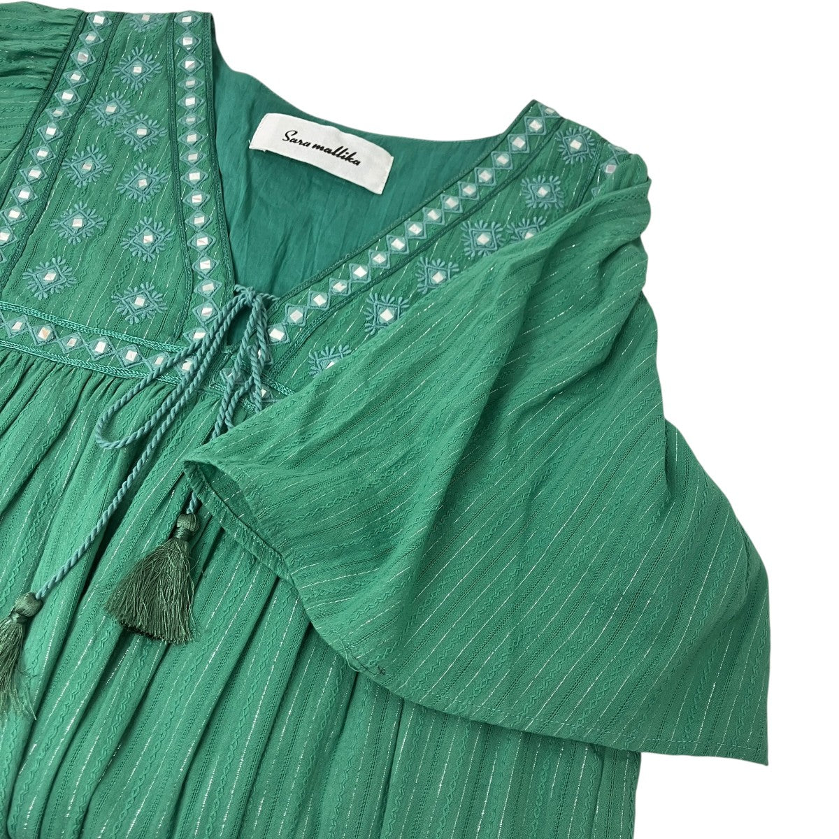 Cotton Jacquard Mirror Embroidery Dress コットンジャカードミラー刺繍ドレス