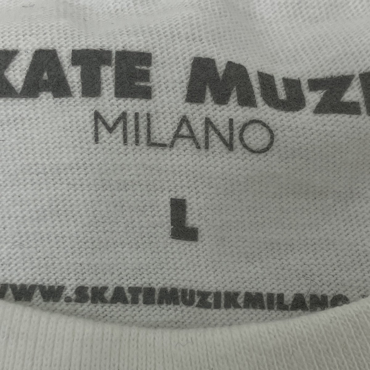 SKATE MUZIK(スケートミュージック) プリントTシャツ ホワイト サイズ