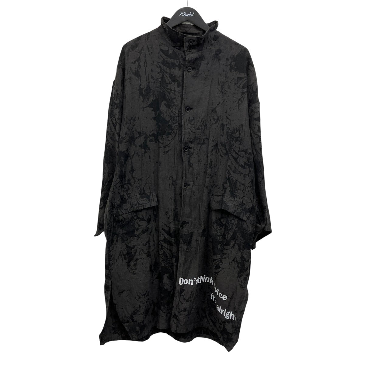 26SSJACQUARD PATTERN MESSAGE PRINTED STAND JACKET ジャガードロングシャツ