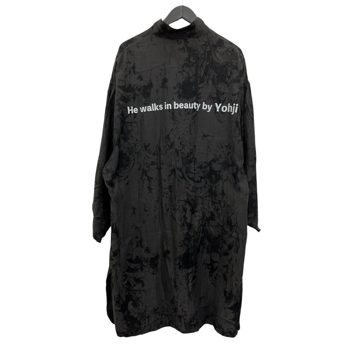 26SSJACQUARD PATTERN MESSAGE PRINTED STAND JACKET ジャガードロングシャツ