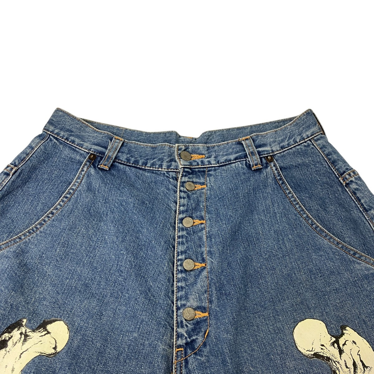 ボーンプリントデニムパンツ