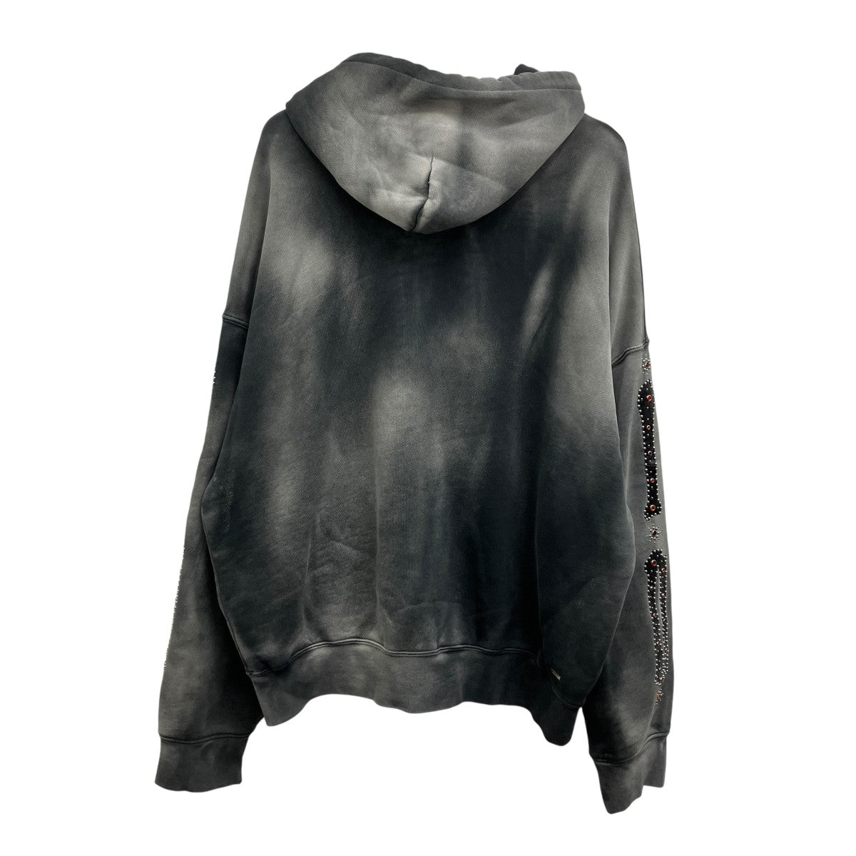 BLACK BONES STUDED OVERSIZED ZIP HOODIE ラインストーンジップパーカー