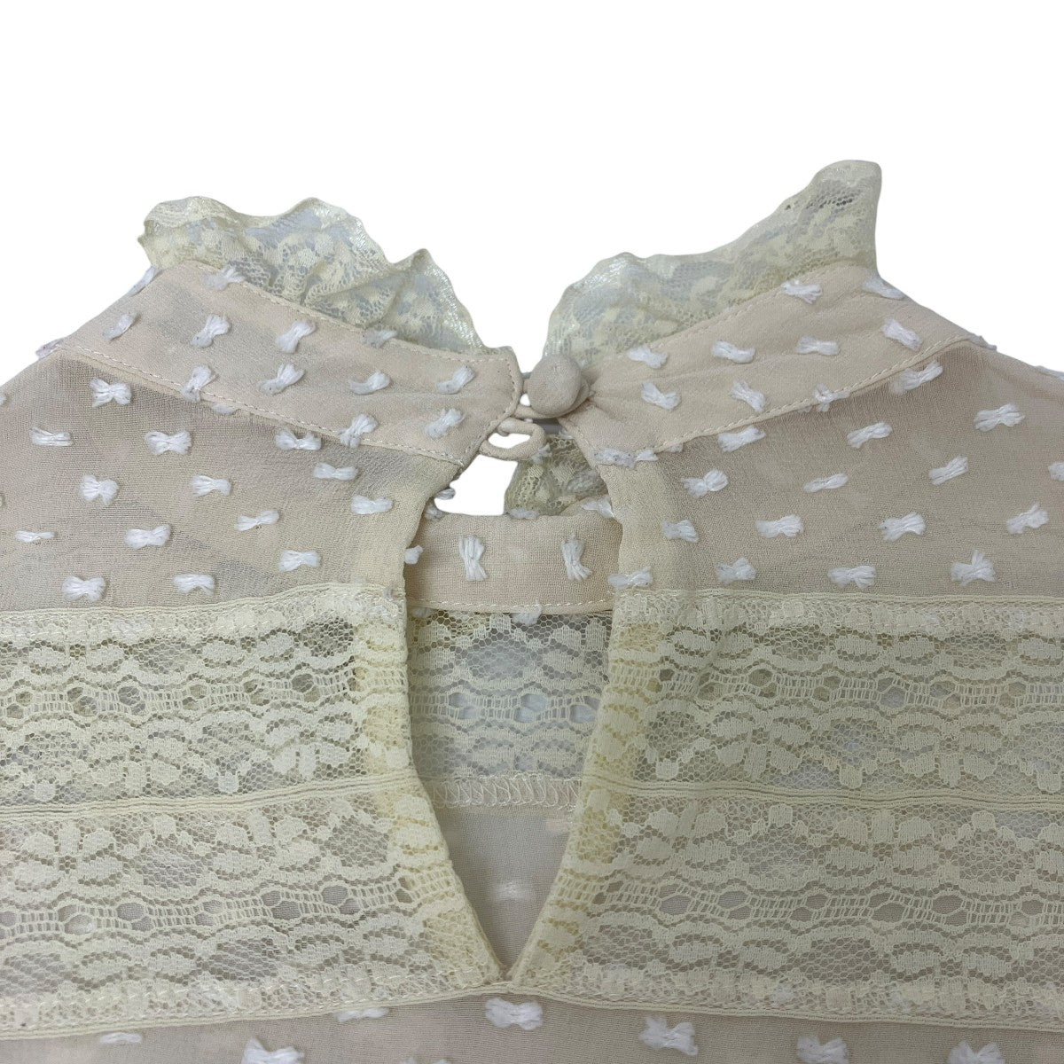 RED VALENTINO レース切替シアーブラウス 古着・中古-4枚目のアイテム画像
