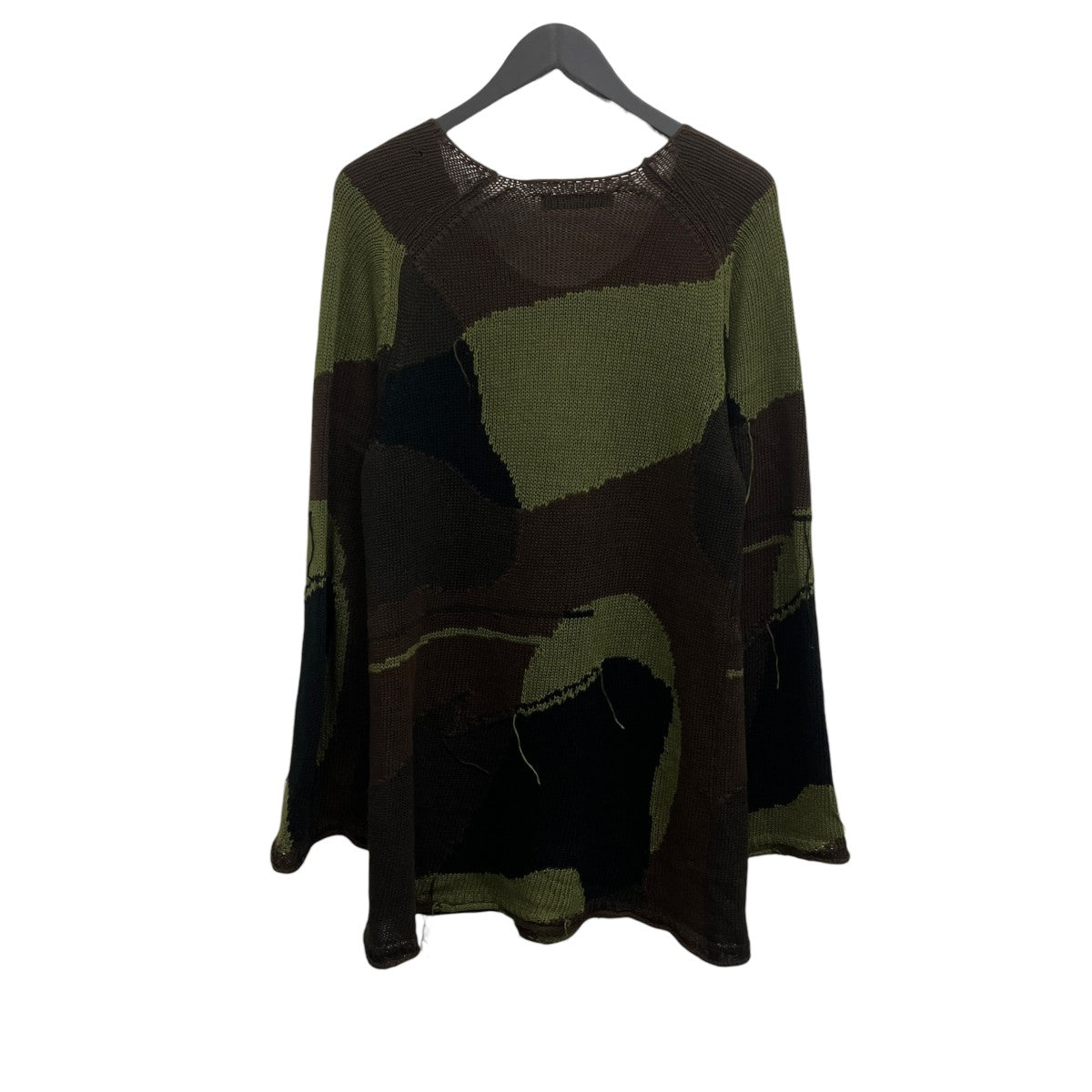 26SS FALSE ROUNDNECK ダメージニット