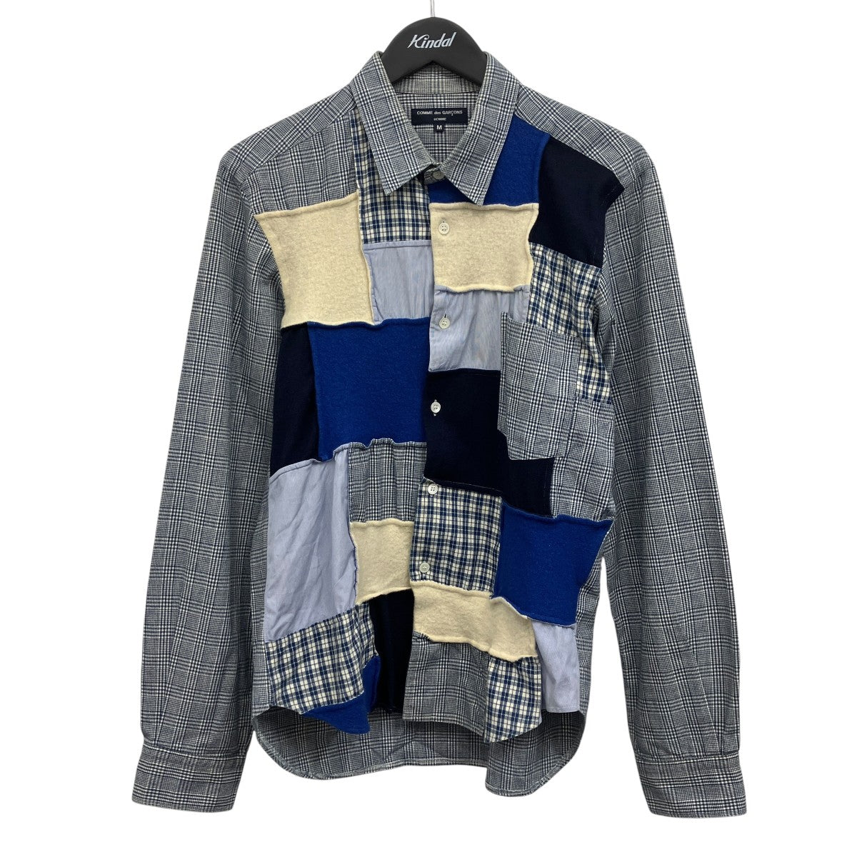 COMME des GARCONS HOMME ウール縮絨パッチワークシャツ 古着・中古-1枚目のアイテム画像