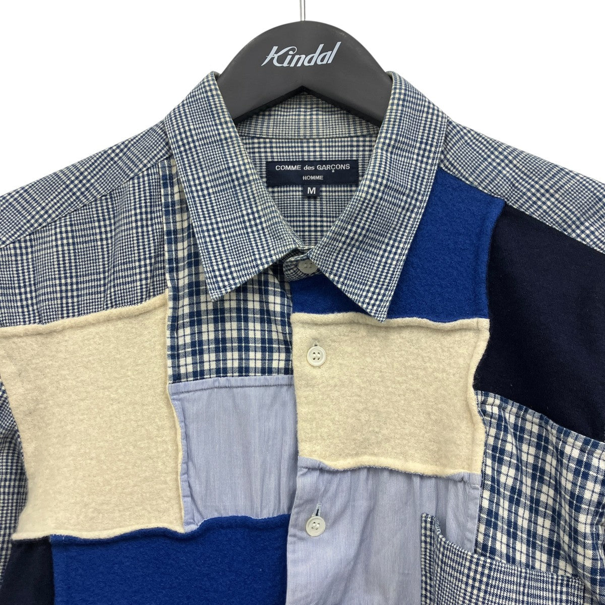COMME des GARCONS HOMME ウール縮絨パッチワークシャツ 古着・中古-3枚目のアイテム画像