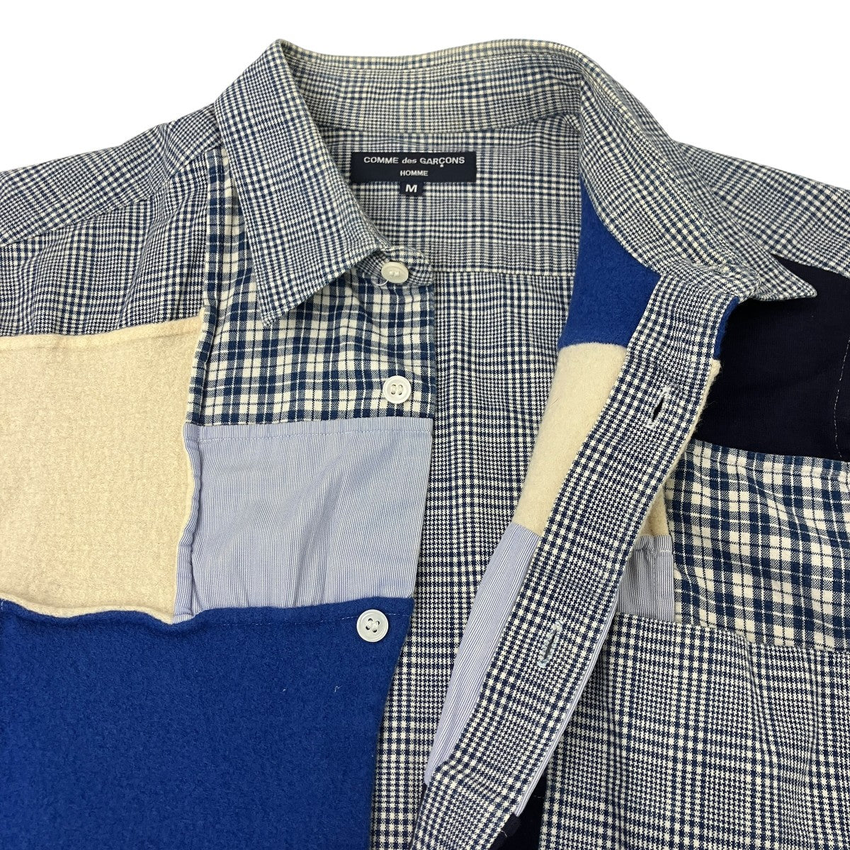 COMME des GARCONS HOMME ウール縮絨パッチワークシャツ 古着・中古-5枚目のアイテム画像