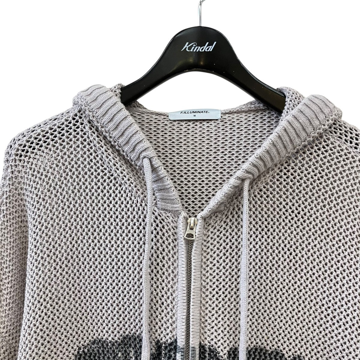 SPREAD PUNCHING KNIT HOOD ZIP-UPメッシュジップパーカー
