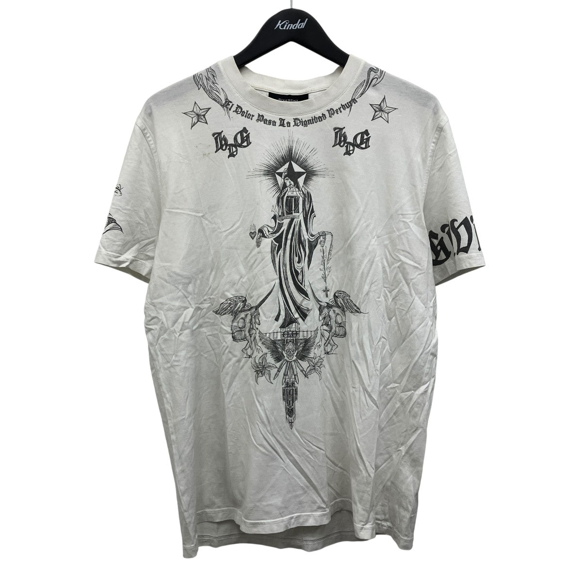 スカルタトゥープリントTシャツ