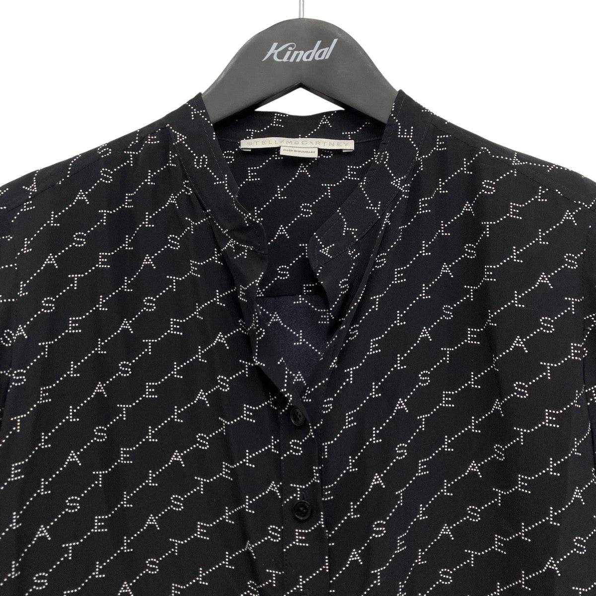ロゴ総柄シルクシャツ