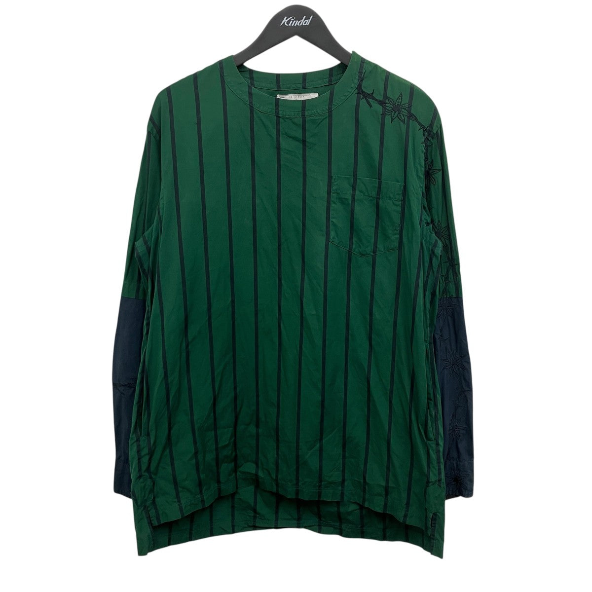 sacai ストライプ切替プルオーバーシャツ 古着・中古-1枚目のアイテム画像