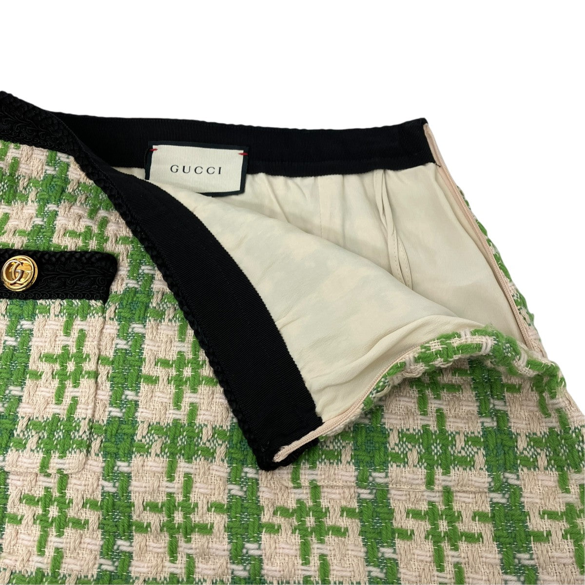 GUCCI(グッチ) バイカラー コットンブレンド ツイード ミニスカート