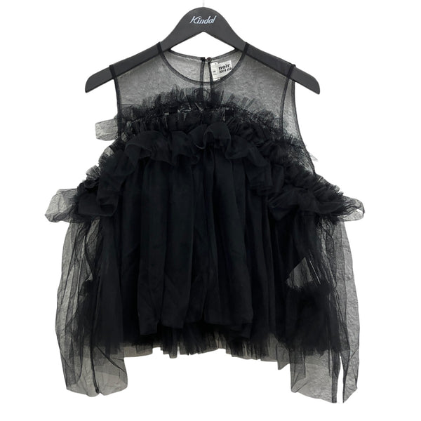 noir kei ninomiya(ノワールケイニノミヤ) チュールトップ ブラック