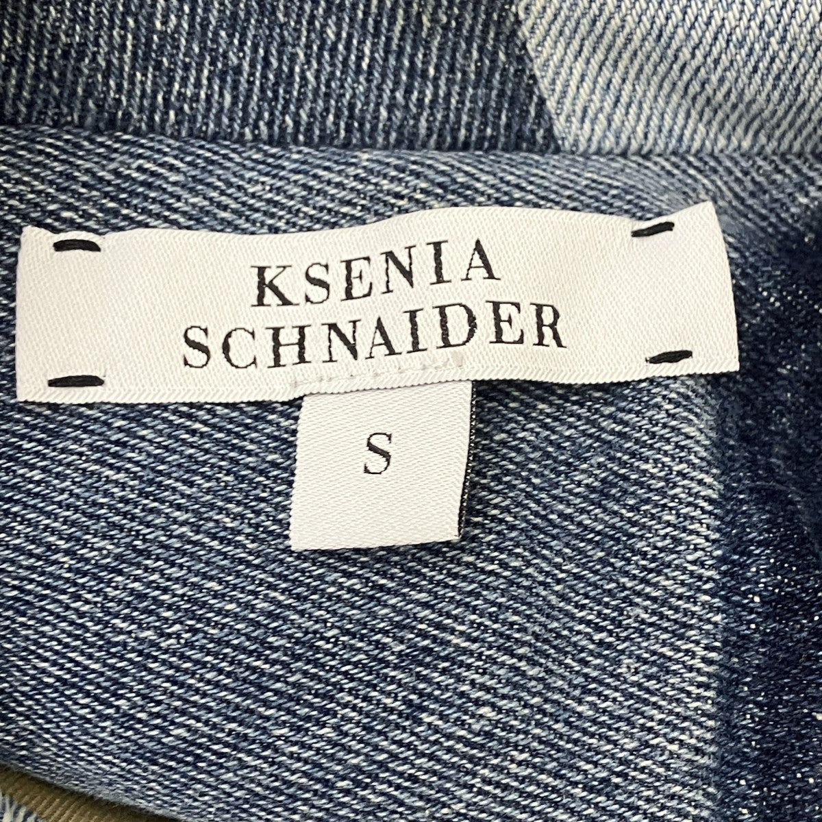 KSENIA SCHNAIDER デニム切替トレンチコート 古着・中古-5枚目のアイテム画像