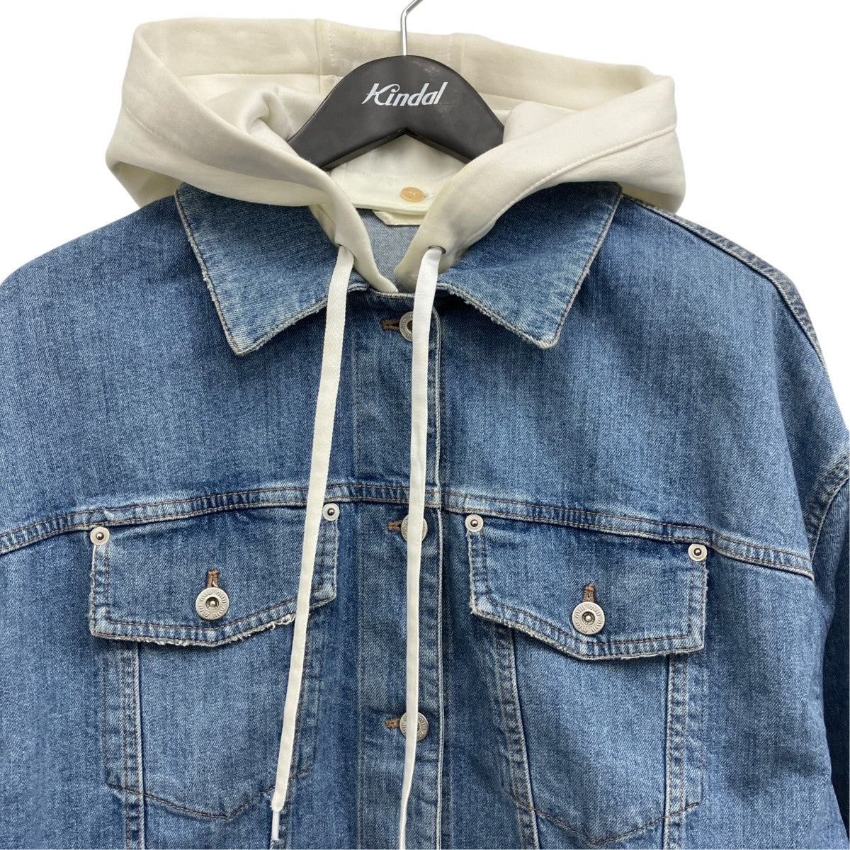 MIU MIU フーディークロップドデニムジャケット 古着・中古-3枚目のアイテム画像