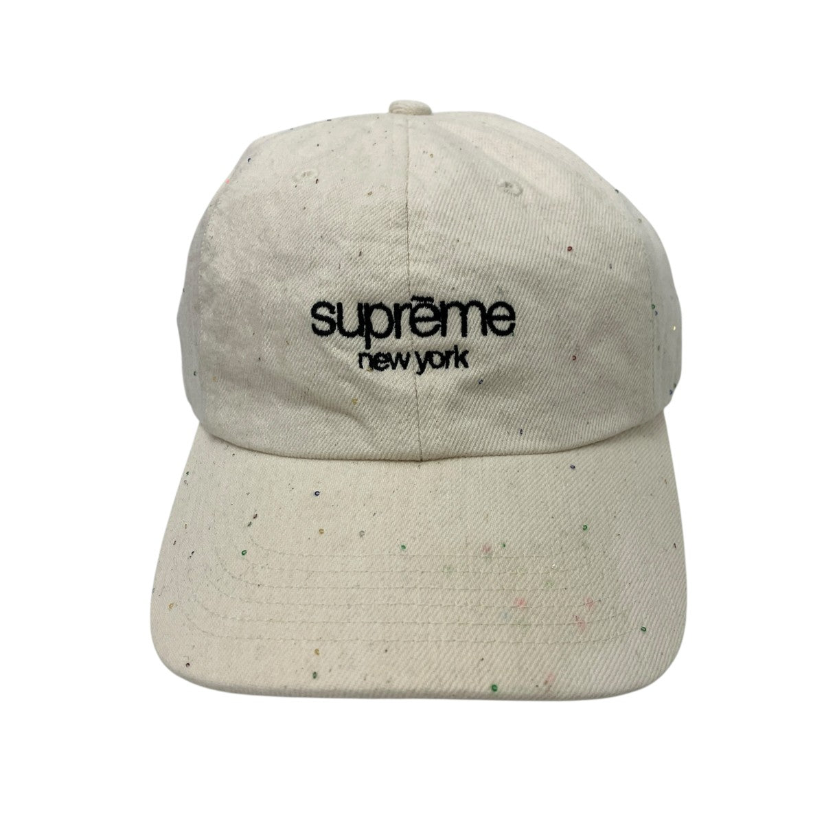 26SSSEQUIN DENIM CLASSIC CAP6パネルロゴキャップ