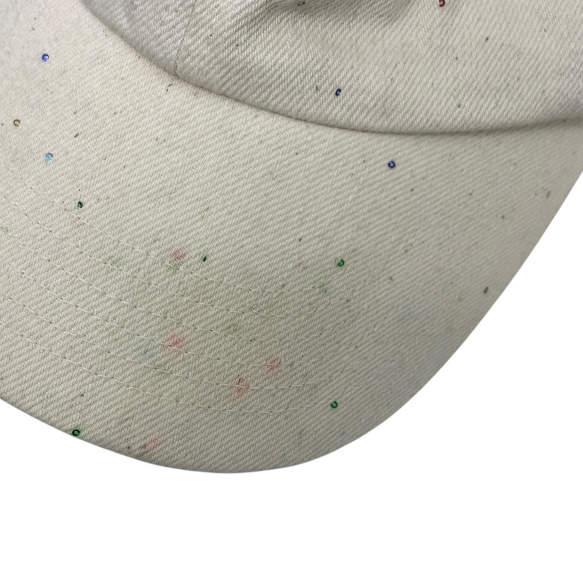 26SSSEQUIN DENIM CLASSIC CAP6パネルロゴキャップ