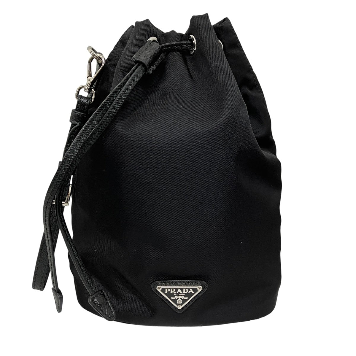 PRADA トライアングルロゴナイロン巾着ポーチ 古着・中古-2枚目のアイテム画像