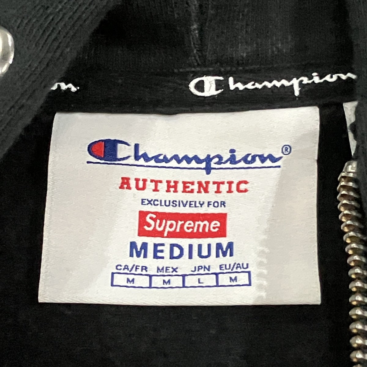 Supreme×Champion Arc Logo zip Up Hoodieジップパーカー ブラック