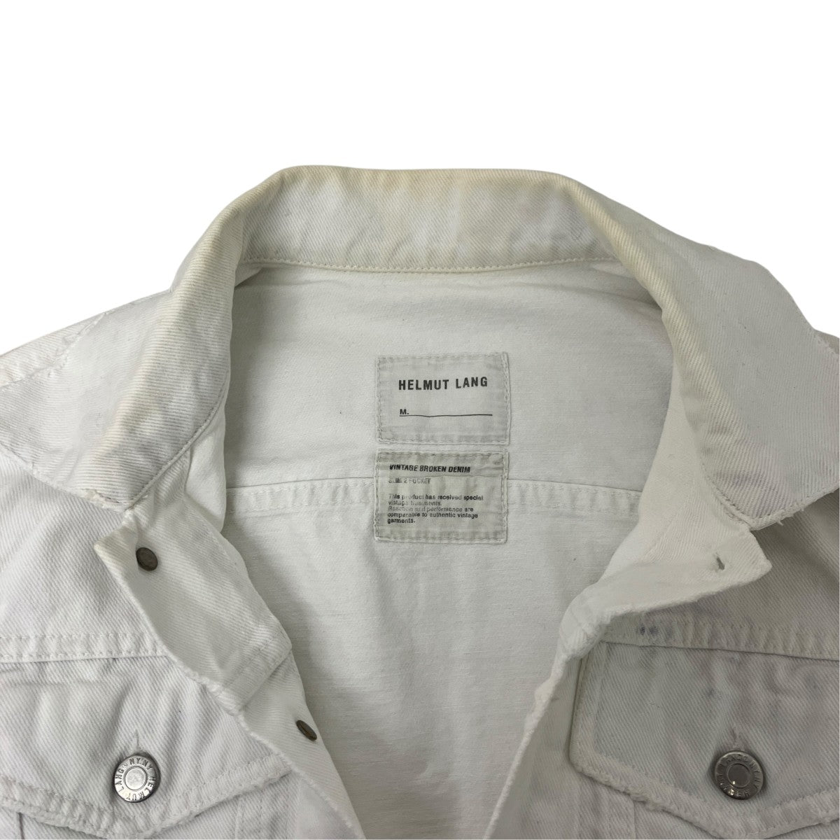 HELMUT LANG VINTAGE BROKEN DENIM SLIM 2POCKET デニムジャケット 古着・中古-4枚目のアイテム画像