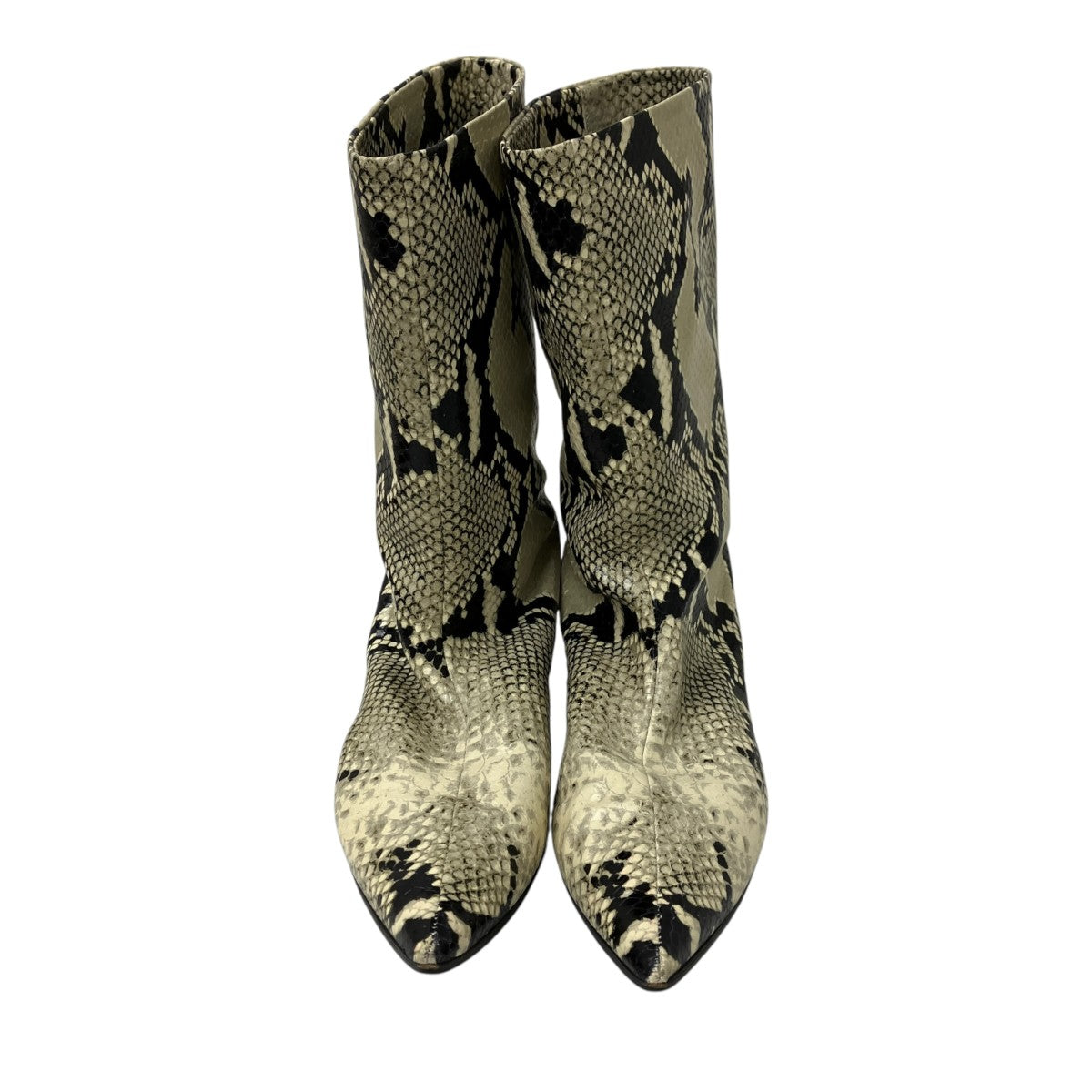 SNAKE PRINT LEATHER BOOTSスネークプリントアンクルブーツ