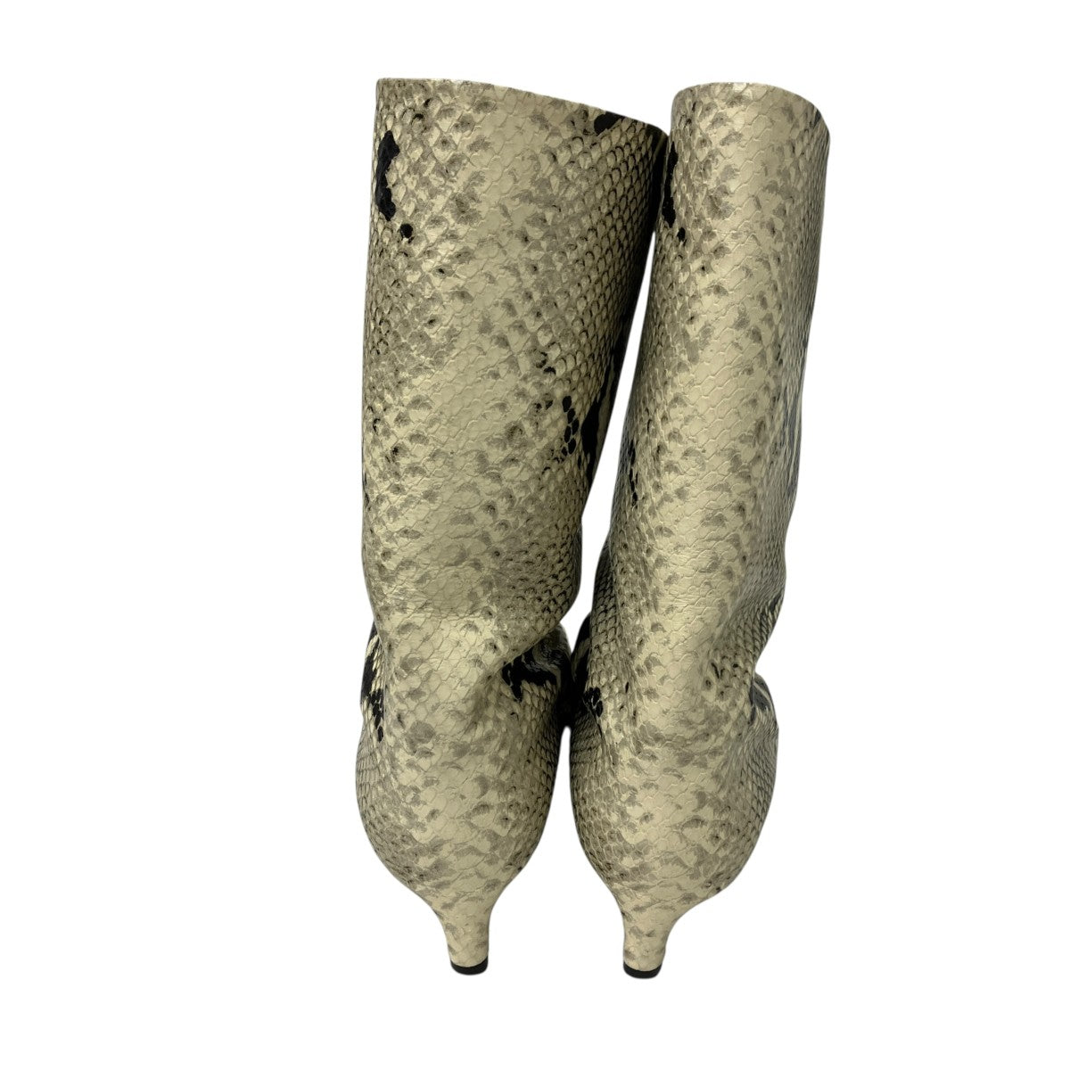 SNAKE PRINT LEATHER BOOTSスネークプリントアンクルブーツ
