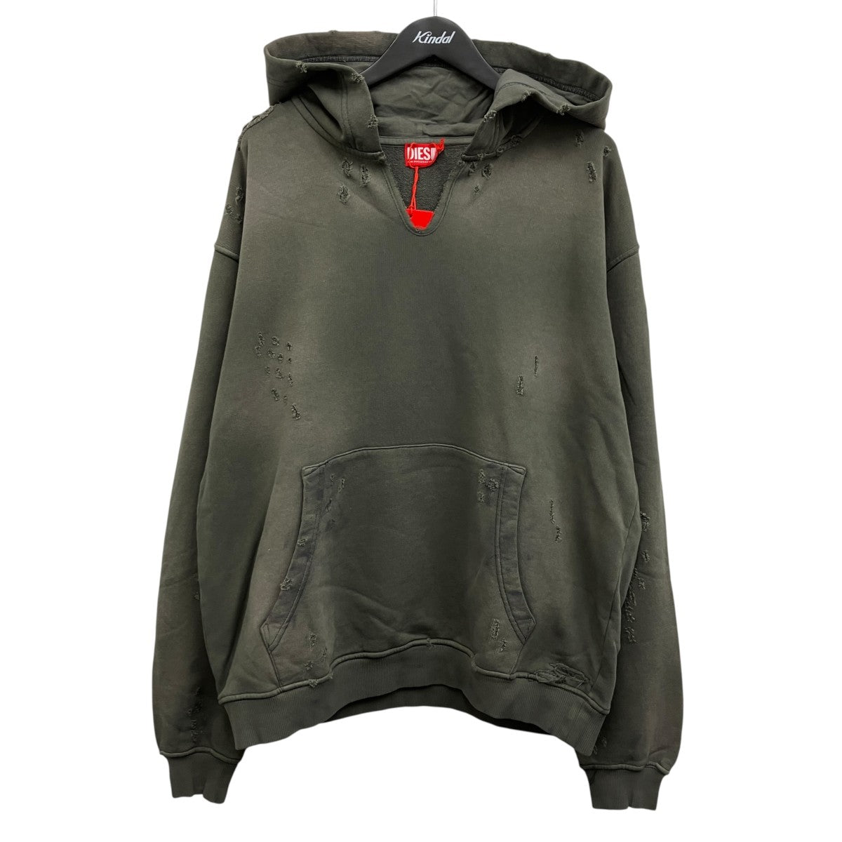 DIESEL S-KEITHY ダメージ加工パーカー 古着・中古-1枚目のアイテム画像