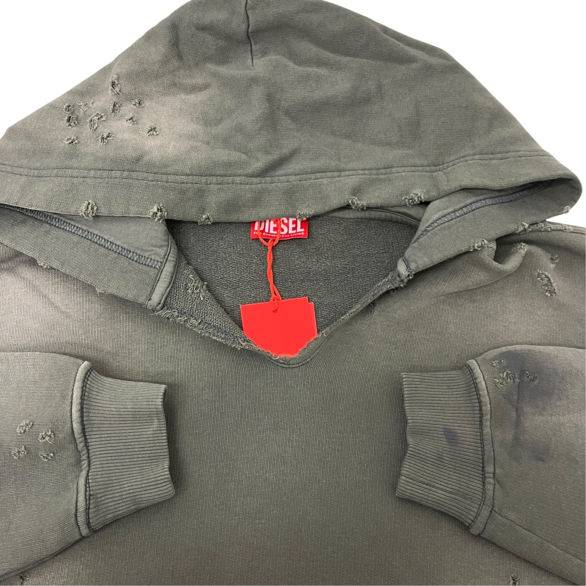 DIESEL S-KEITHY ダメージ加工パーカー 古着・中古-4枚目のアイテム画像