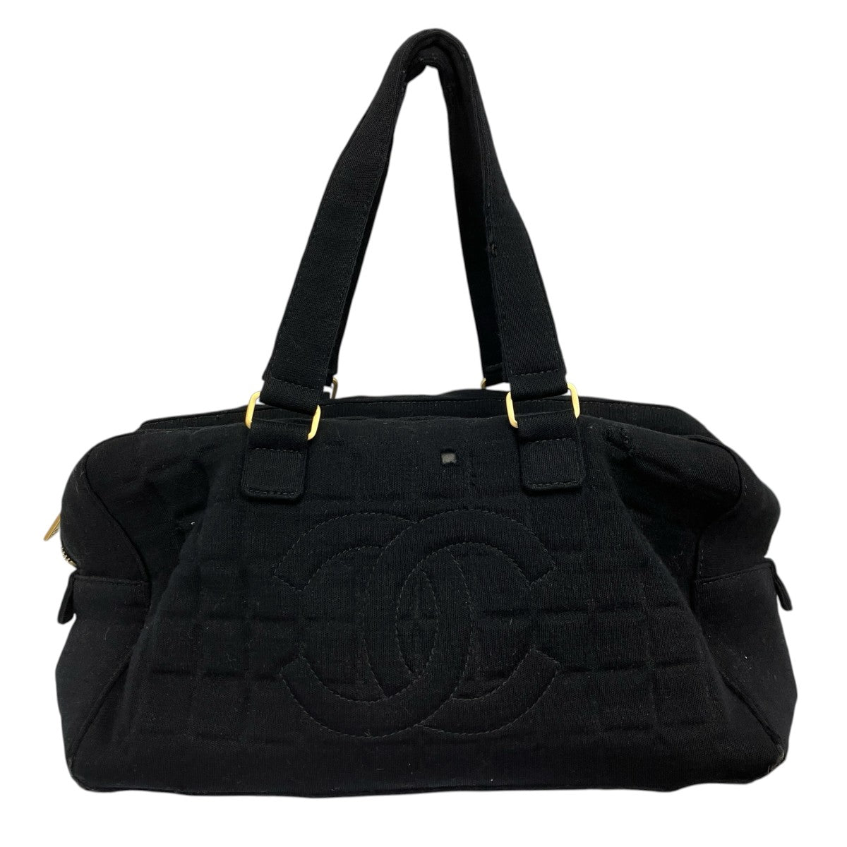 CHANEL チョコバー コットンキャンバス ボストンハンドバッグ 古着・中古-2枚目のアイテム画像