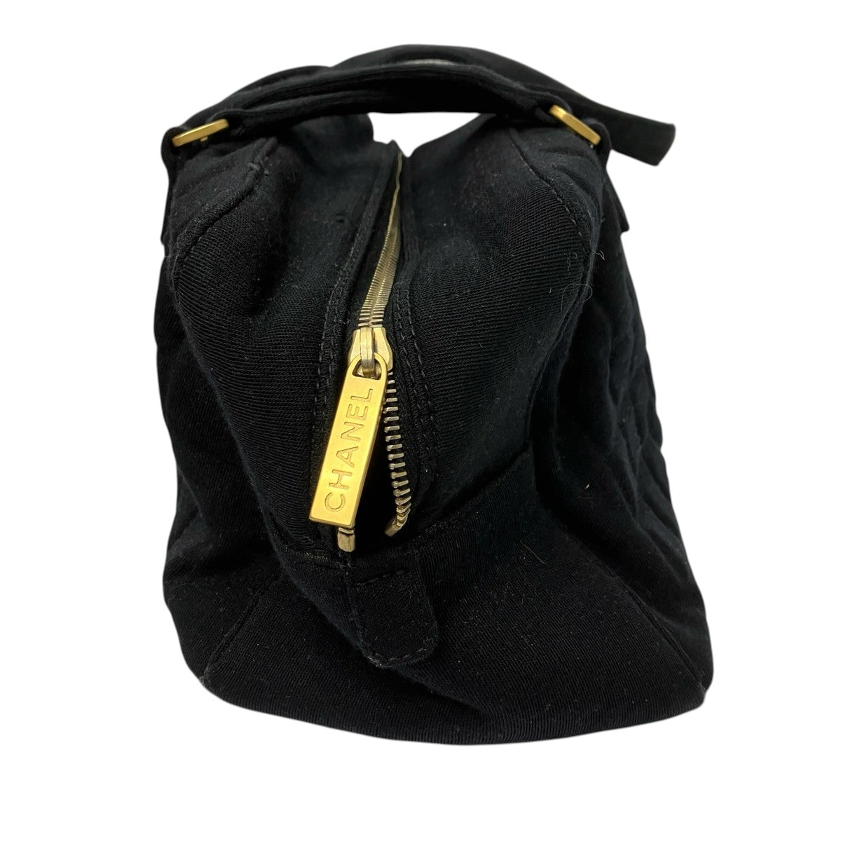 CHANEL チョコバー コットンキャンバス ボストンハンドバッグ 古着・中古-4枚目のアイテム画像