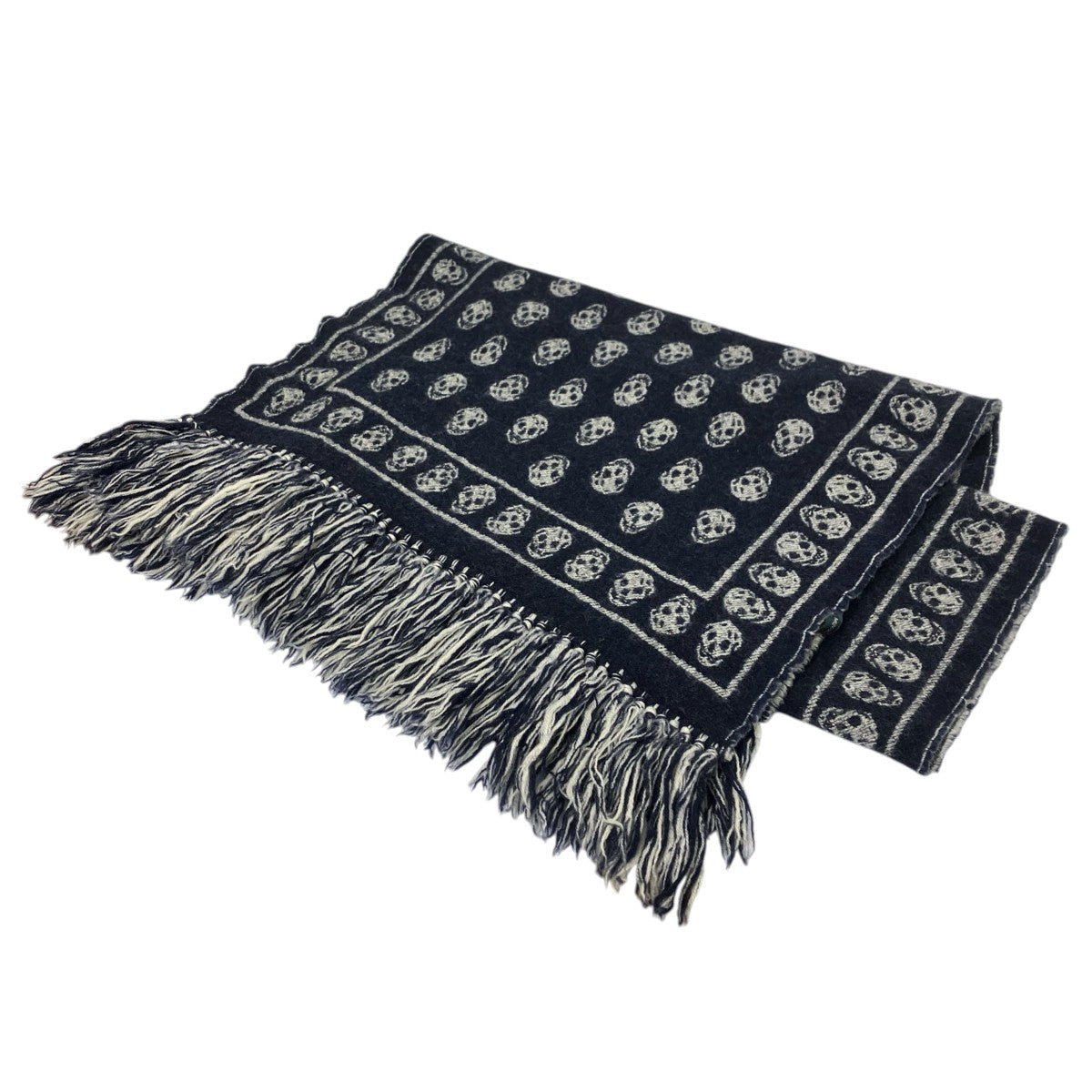 ALEXANDER McQUEEN ドクロ柄マフラー 古着・中古-1枚目のアイテム画像