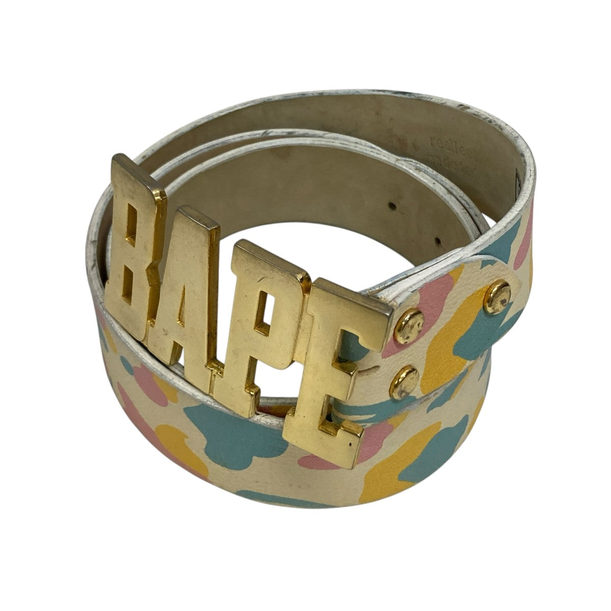 BAPE BY A BATHING APE マルチカモレザーベルト 古着・中古-1枚目のアイテム画像