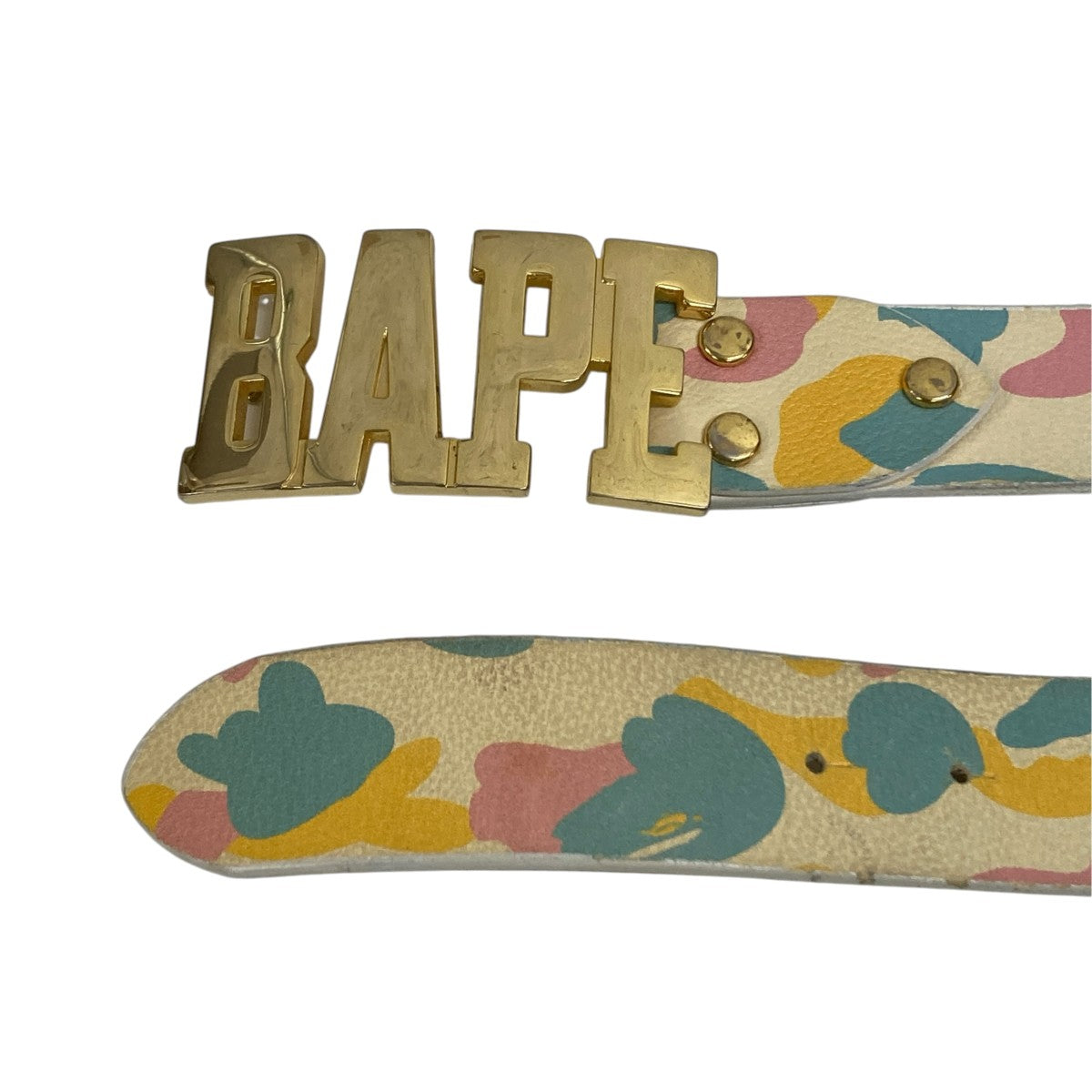 BAPE BY A BATHING APE マルチカモレザーベルト 古着・中古-3枚目のアイテム画像