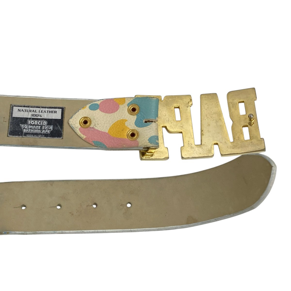BAPE BY A BATHING APE マルチカモレザーベルト 古着・中古-4枚目のアイテム画像