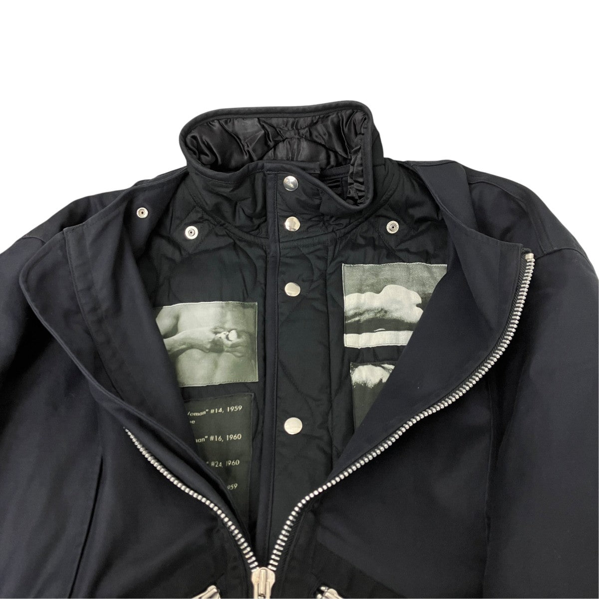 ALMOSTBLACK WOVEN LAYERD MILITARY COAT ウーブンレイヤードミリタリ-コート 古着・中古-7枚目のアイテム画像