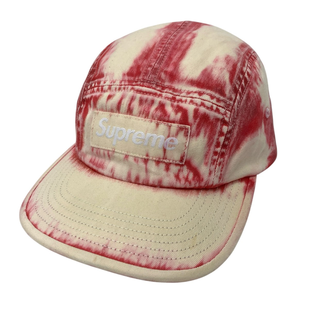 Supreme BLEACHED CHINO CAMP CAPスプレーデザインキャップ 古着・中古-1枚目のアイテム画像