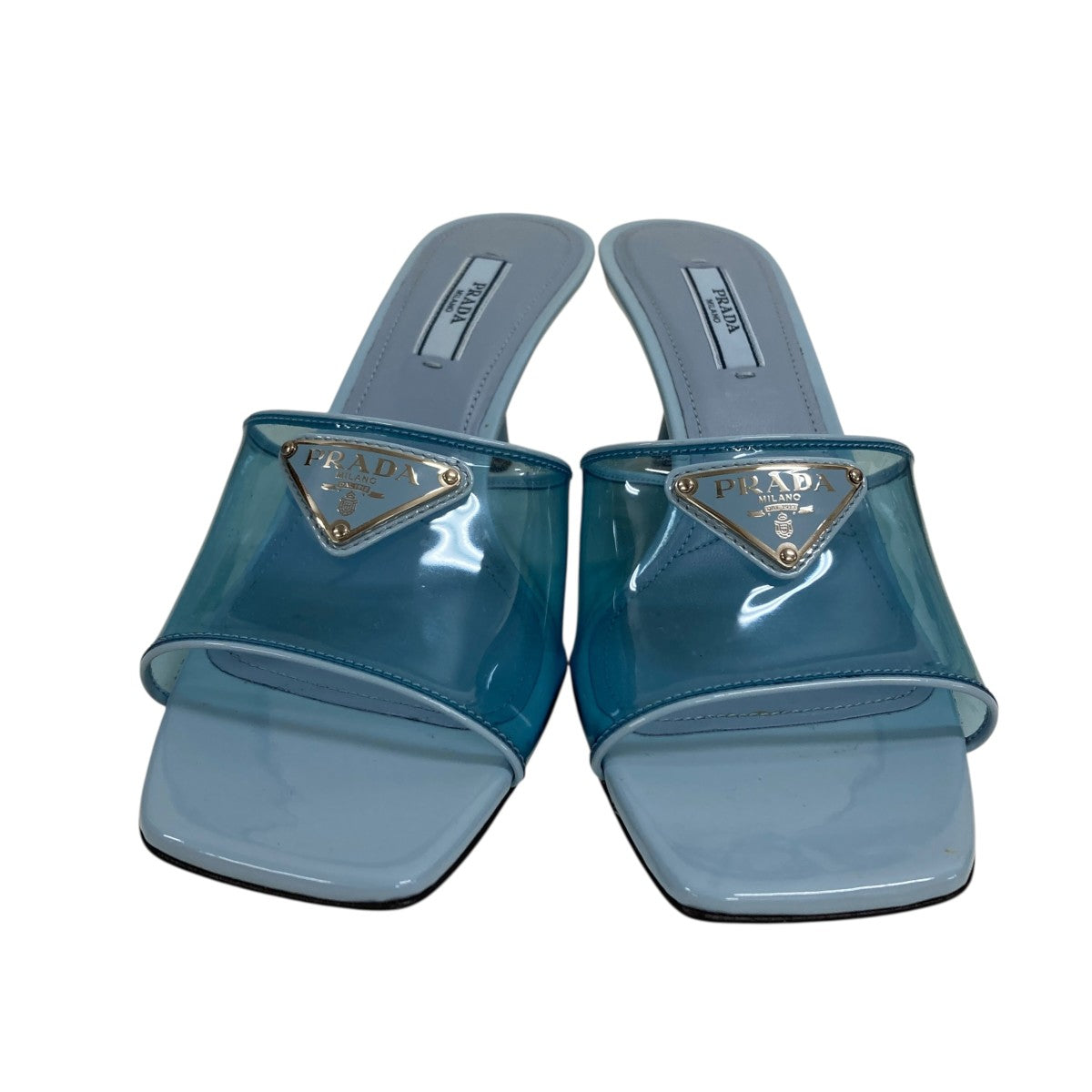 PRADA トライアングルプレートパンプス 古着・中古-2枚目のアイテム画像