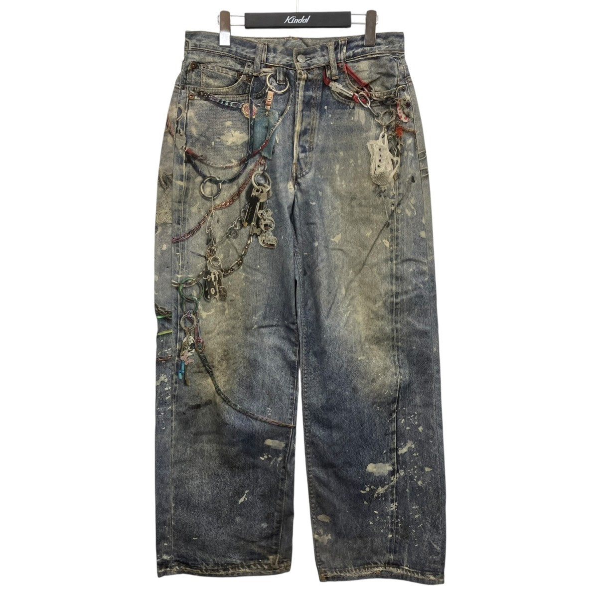 ACNE STUDIOS トロンプルイユキーチェーンプリントバギーデニム 古着・中古-1枚目のアイテム画像
