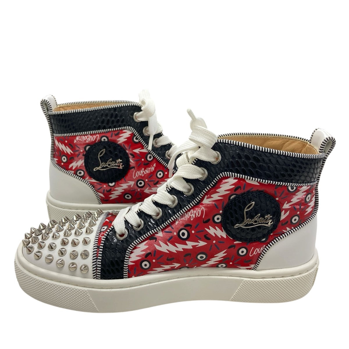 Christian Louboutin SUPER LOU SPIKEスタッスズデザインハイカットスニーカー 古着・中古-5枚目のアイテム画像