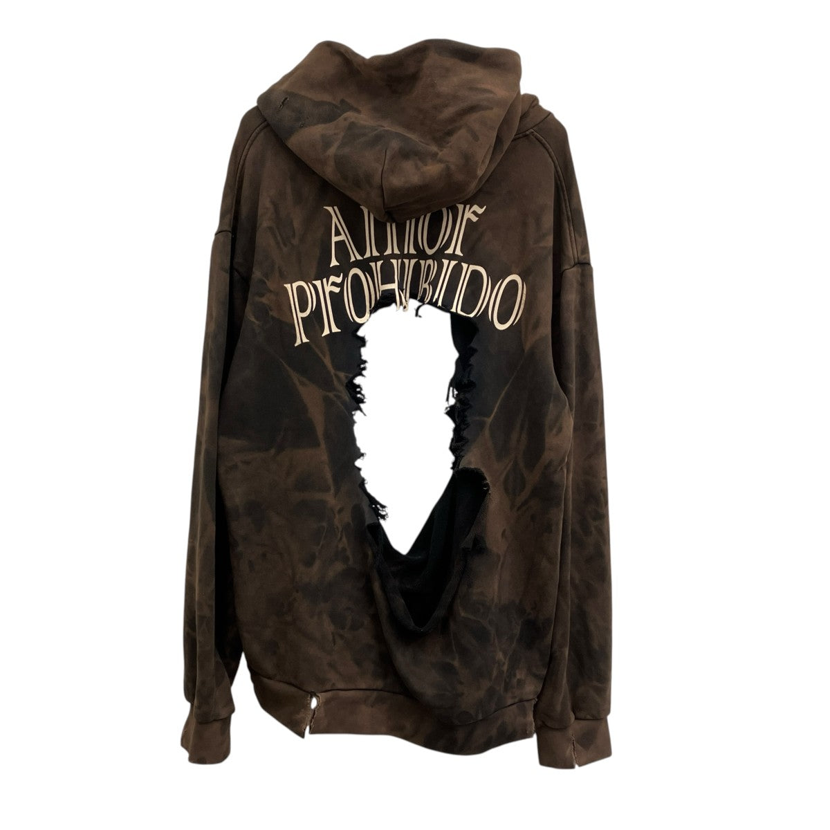 AMOR PROHIBIDO ディストレストパーカー 古着・中古-2枚目のアイテム画像