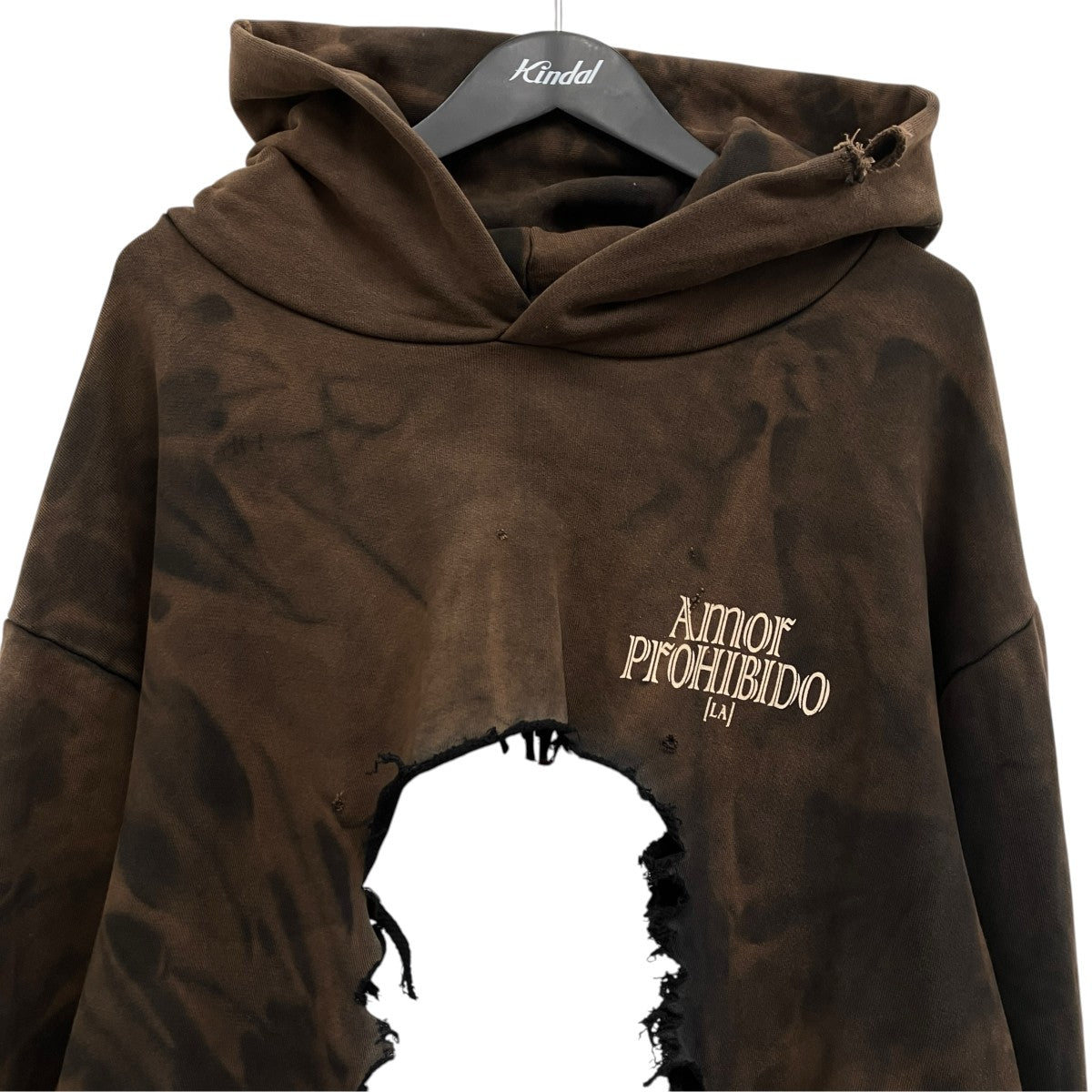 AMOR PROHIBIDO ディストレストパーカー 古着・中古-3枚目のアイテム画像